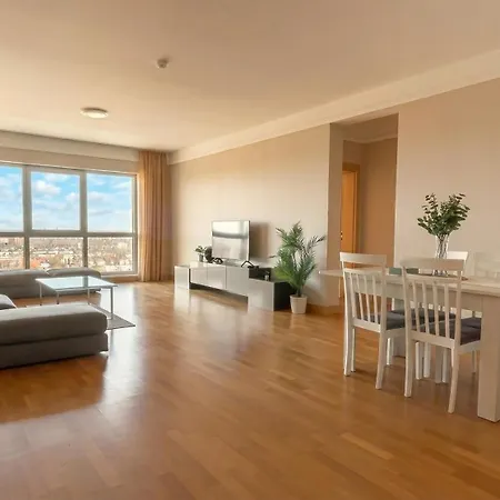 Апартаменты 24th Floor Panoramic With Free Parking - Panorama Residences - 5 Min To Rix Рига